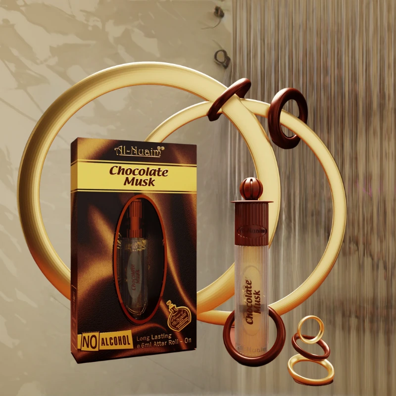 Collection 2 Al Nuaim Chocolate Musk Silver Series Alcohol-Free Perfume Roll On 6 ml