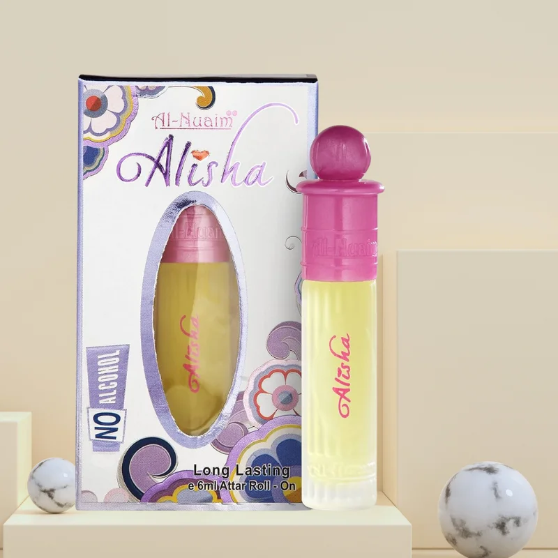 Al Nuaim Alisha Perfume 6ml - 100% Alcohol Free Perfume 1 Al Nuaim Alisha Perfume Gold Series Alcohol-Free Perfume Roll On 6 ml