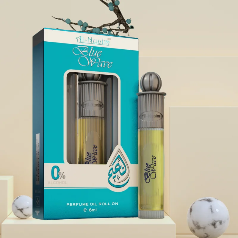 Al Nuaim Blue Wave Perfume 6ml – Best Perfume in India 1 Al Nuaim Blue Wave Perfume Gold Series Alcohol-Free Perfume Roll On 6 ml