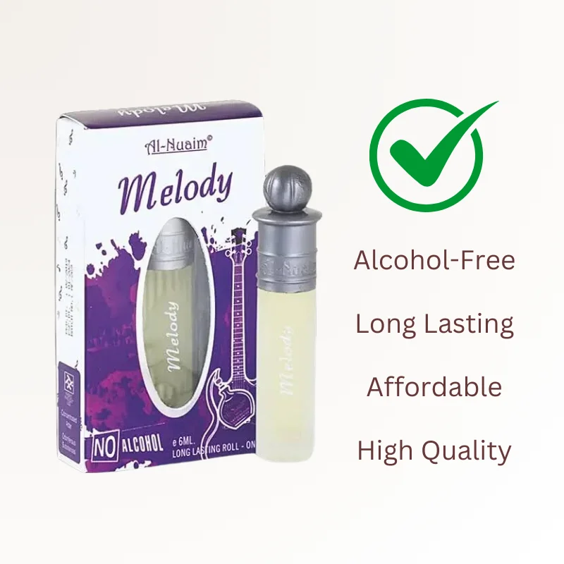 Al Nuaim Melody Perfume 6ml -100% Alcohol Free Perfume 2 Al Nuaim Melody Attar Perfume Gold Series Alcohol-Free Perfume Roll On 6 ml