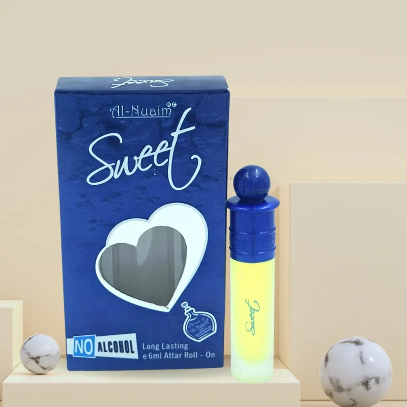 Al Nuaim Sweet Perfume Attar 6ml - 100% Alcohol Free Perfume 1 Al Nuaim Sweet Attar Perfume Gold Series Alcohol-Free Perfume Roll On 6 ml